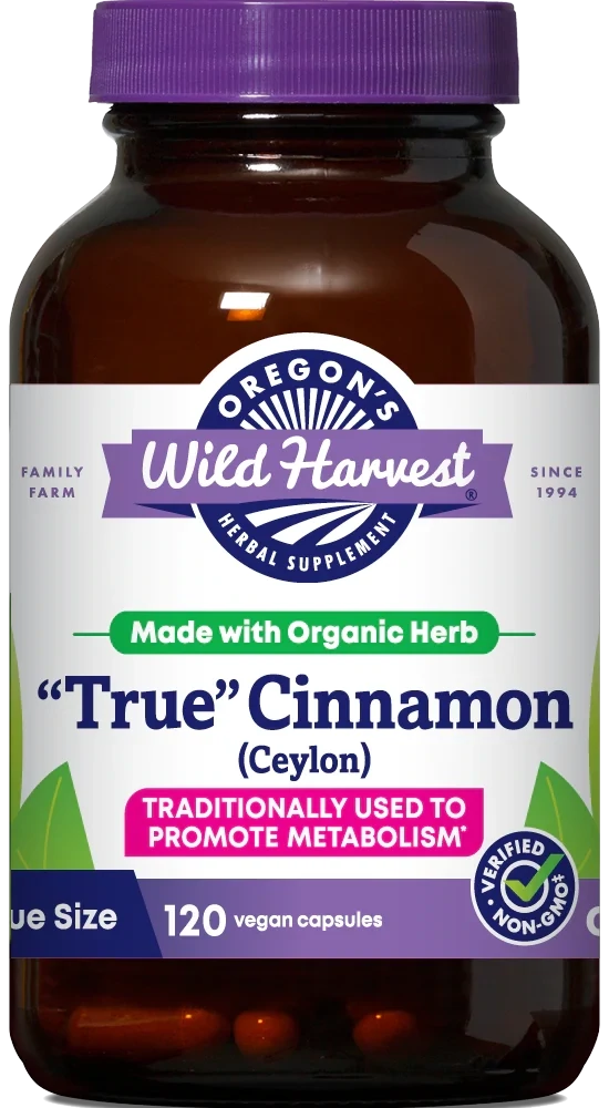OREGON&#39;S WILD HARVEST &quot;True&quot; Cinnamon 120 Caps.
