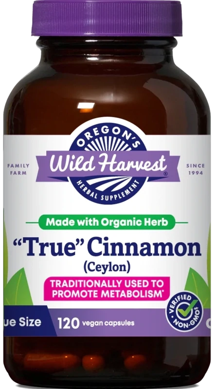 OREGON&#39;S WILD HARVEST &quot;True&quot; Cinnamon 120 Caps.