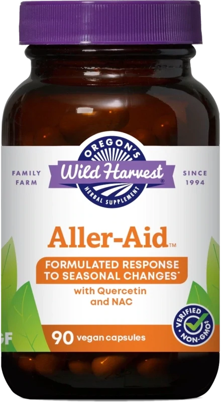 OREGON&#39;S WILD HARVEST Aller-Aid w/Quercetin &amp; NAC 90 Caps.