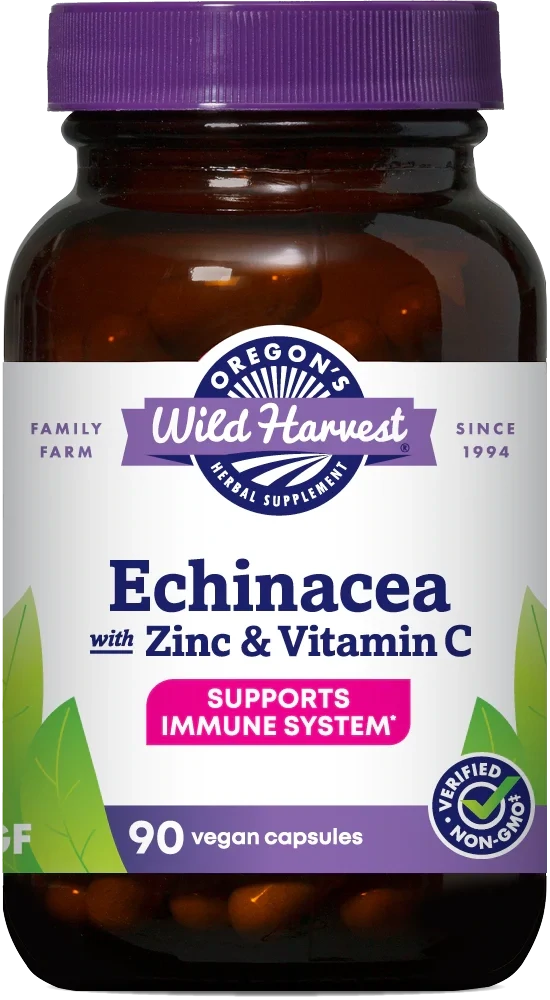 OREGON&#39;S WILD HARVEST Echinacea w/Zinc &amp; Vit. C 90 Caps.