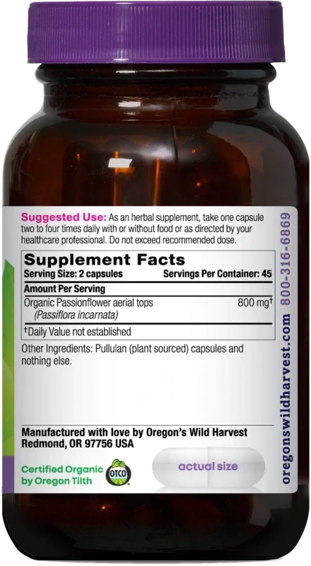 OREGON'S WILD HARVEST Passionflower 90 Caps.