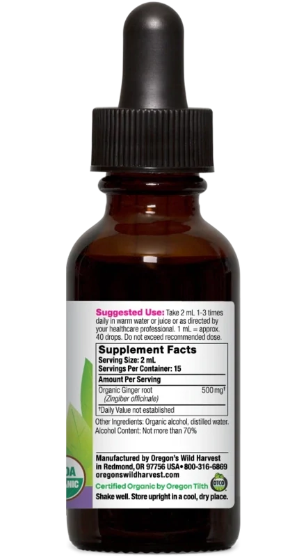 OREGON'S WILD HARVEST Ginger Extr. 1 Fl. Oz.