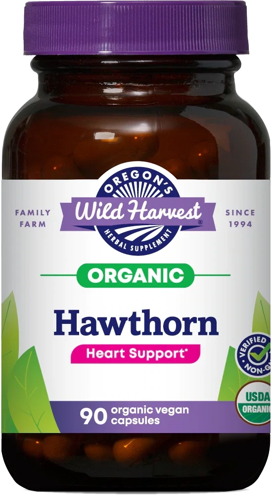 OREGON&#39;S WILD HARVEST Hawthorn 90 Vegan Caps.