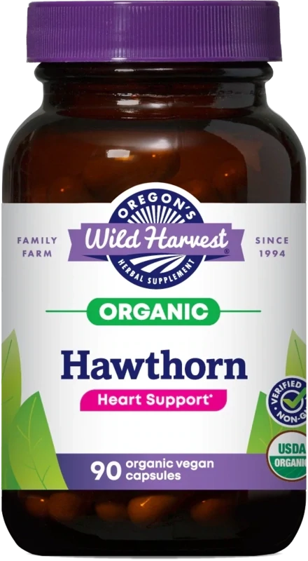 OREGON&#39;S WILD HARVEST Hawthorn 90 Vegan Caps.
