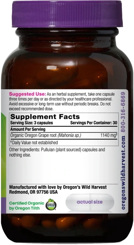 OREGON'S WILD HARVEST Oregon Grape 90 Caps.
