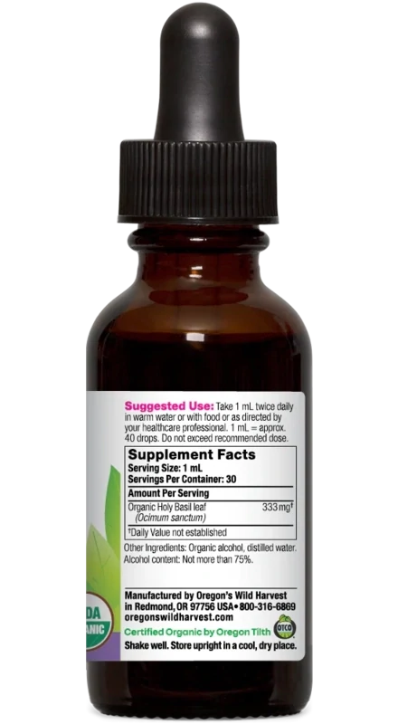 OREGON'S WILD HARVEST Holy Basil Extr. 1 Fl. Oz.