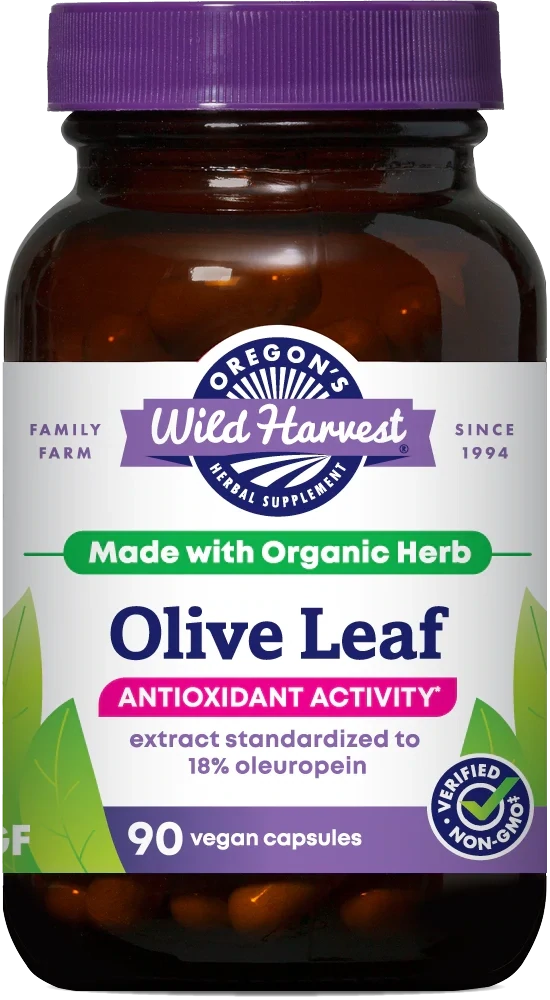 OREGON&#39;S WILD HARVEST Olive Leaf 90 Vegan Caps.