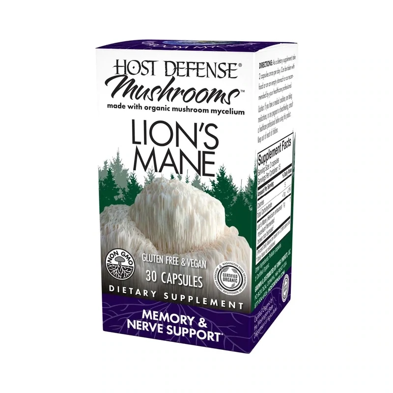 HOST DEFENSE Lion&#39;s Mane Memory 30 Veg. Caps.