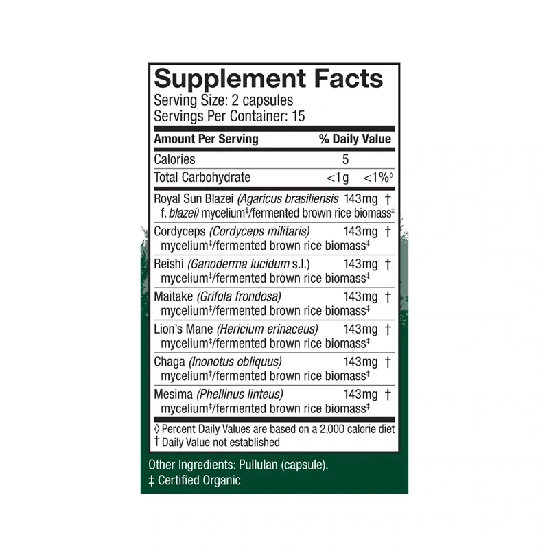 Host Defense Stamets 7 Daily Immune Support 30 Veg. Caps.