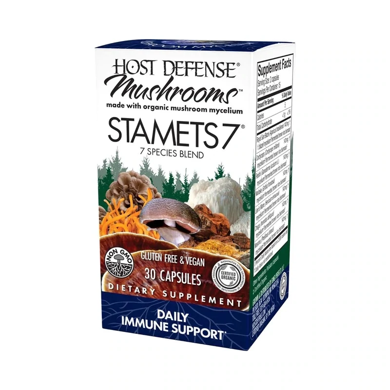 Host Defense Stamets 7 Daily Immune Support 30 Veg. Caps.