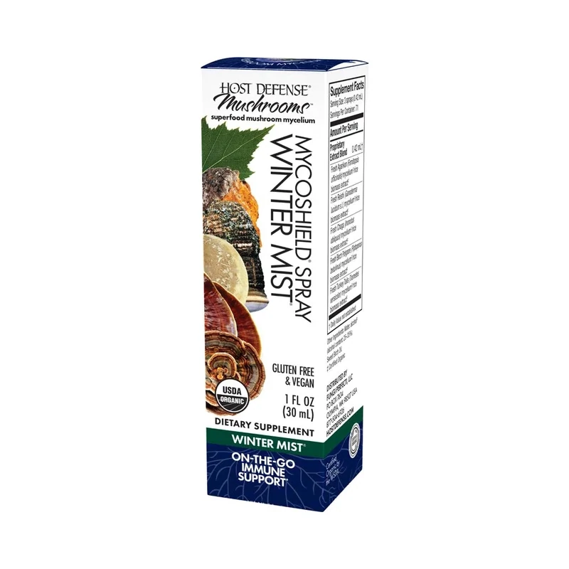 Host Defense Mushrooms Myco Shield Spray Immune Support Winter Mist 1 fl oz