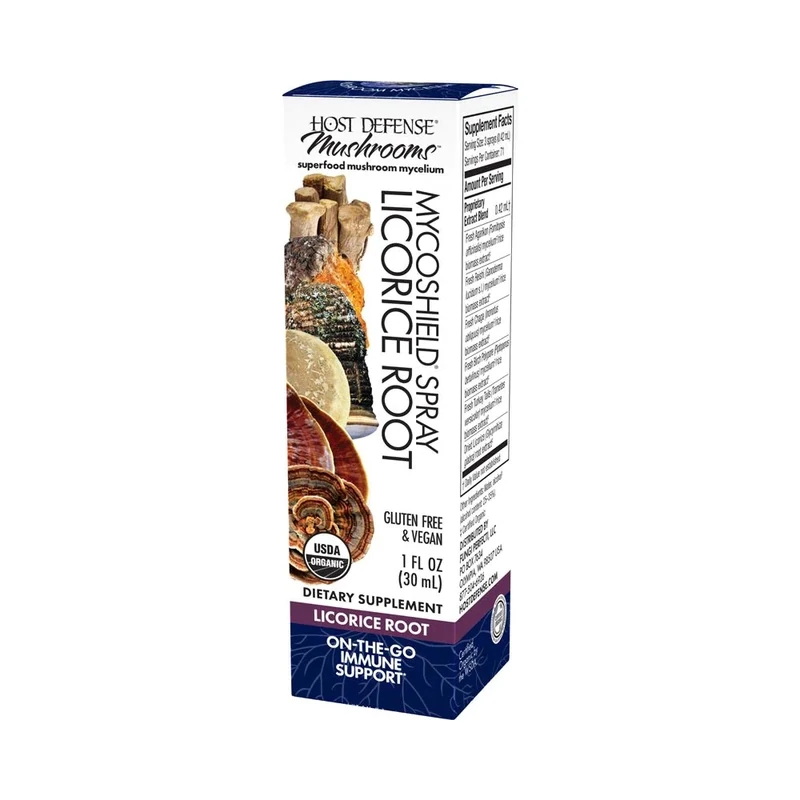 Host Defense Mushrooms Myco Shield Spray Immune Support Licorice Root 1 fl oz