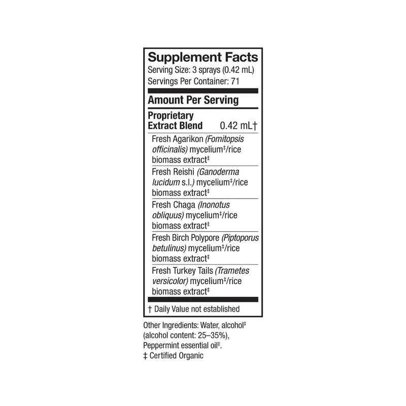 Host Defense MycoShield Spray immune Support Peppermint 1 fl oz
