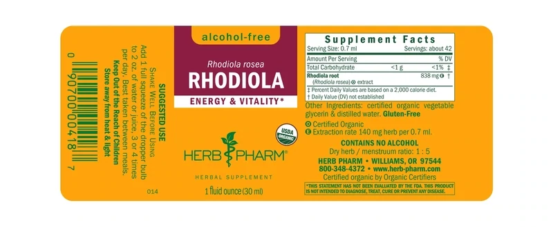 HERB PHARM Alcohol Free Rhodiola 1 Fl. Oz.