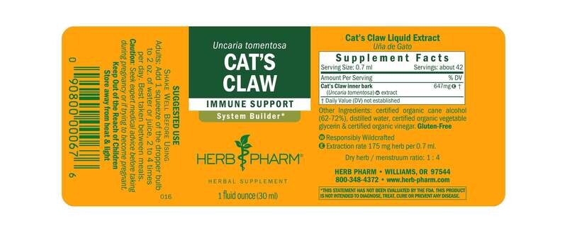 HERB PHARM Cat's Claw 1 Fl. Oz.