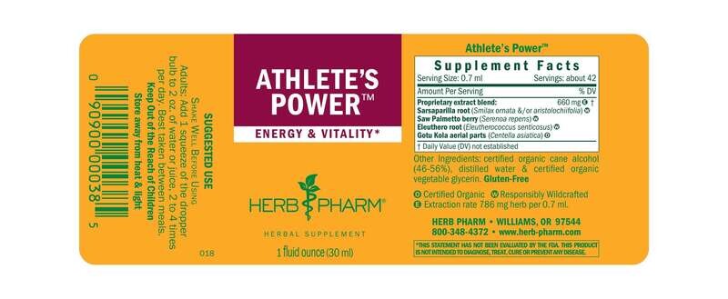 HERB PHARM Athlete's Power 1 Fl. Oz.