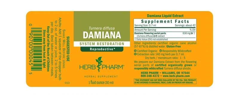 HERB PHARM Damiana 1 Fl. Oz.