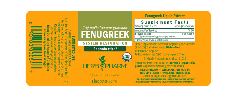 HERB PHARM Fenugreek 1 Fl. Oz.