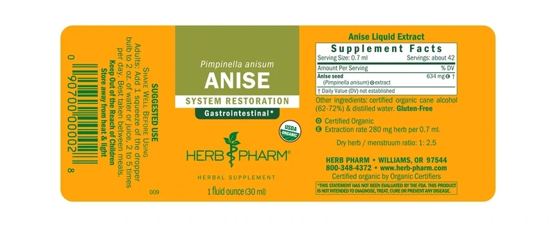 HERB PHARM Anise 1 Fl. Oz.