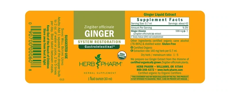 HERB PHARM Ginger 1 Fl. Oz.