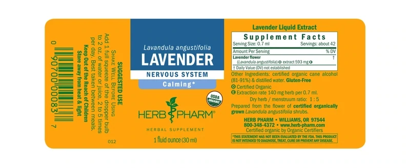 HERB PHARM Lavender 1 Fl. Oz.