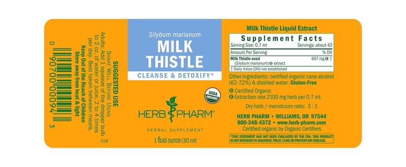 HERB PHARM Milk Thistle 1 Fl. Oz.