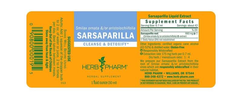 HERB PHARM Sarsaparilla 1 Fl. Oz.
