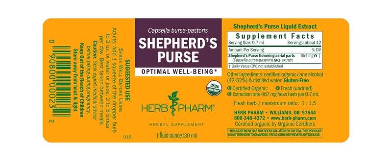 HERB PHARM Shepherd's Purse 1 Fl. Oz.