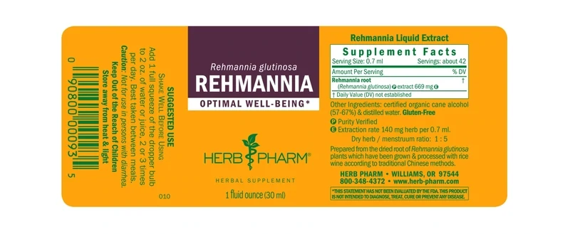 HERB PHARM Rehmannia 1 Fl. Oz.