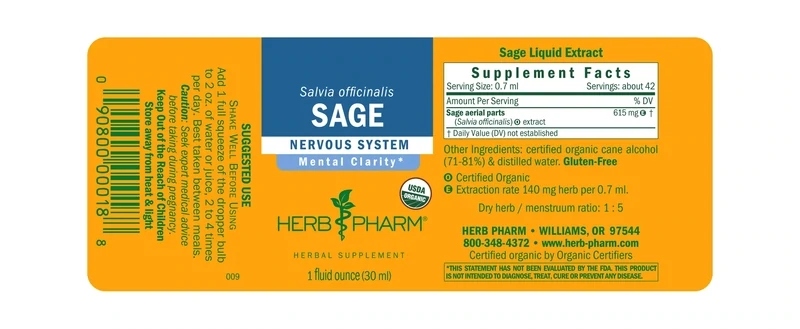 HERB PHARM Sage 1 Fl. Oz.