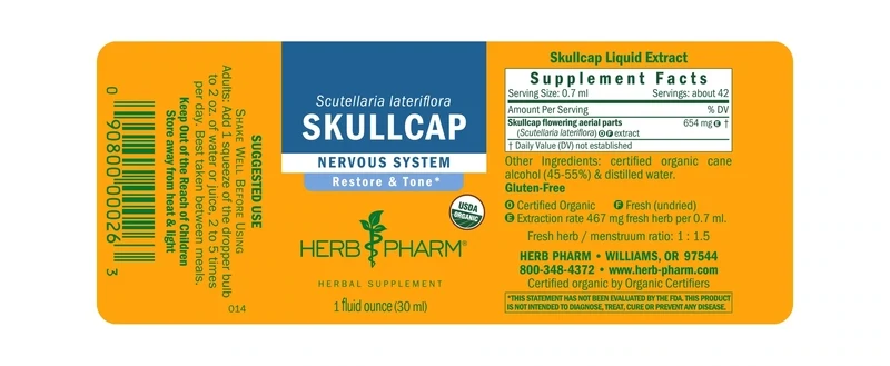 HERB PHARM Skullcap 1 Fl. Oz.