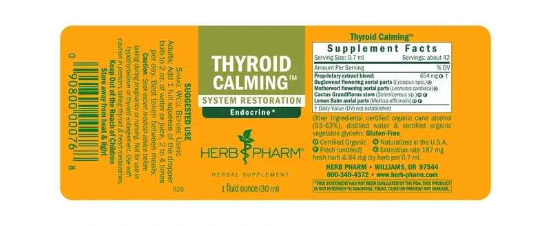 Herb Pharm Thyroid Calming 1 fl oz