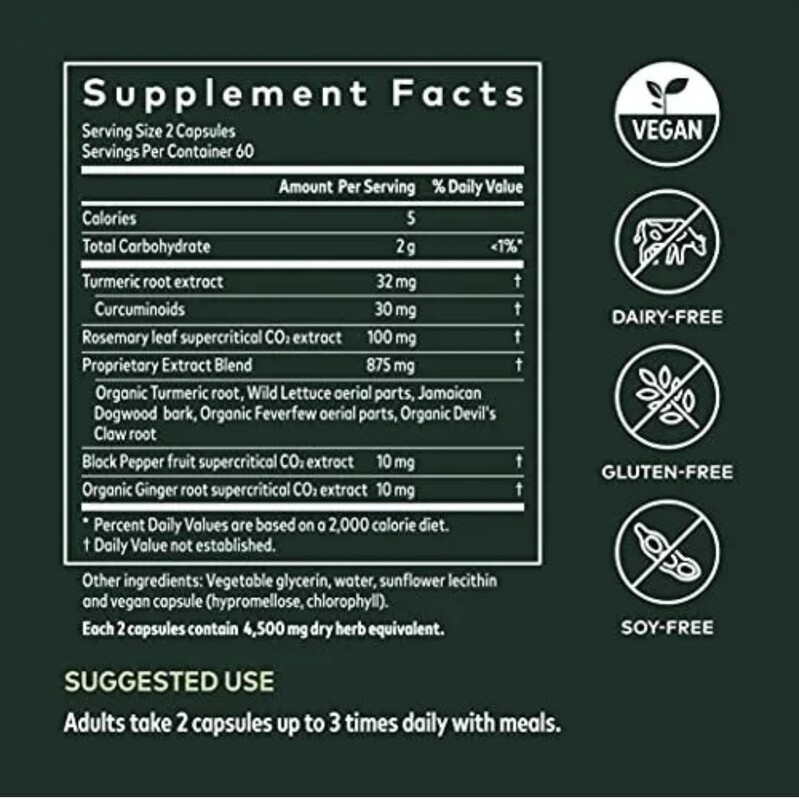 GAIA Turmeric Supreme Pain 120 Vegan Liquid Phyto Caps.