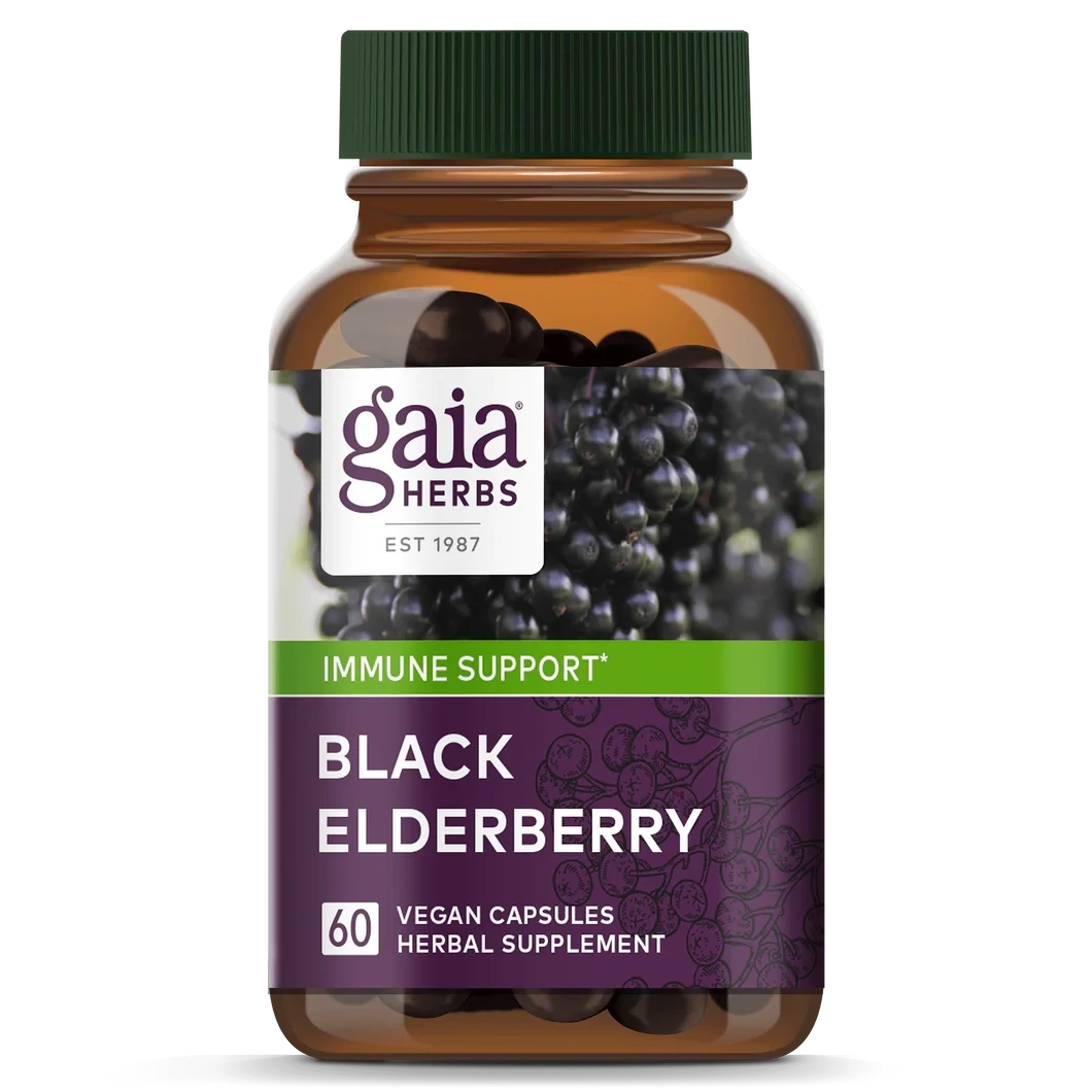 GAIA Black Elderberry 60 Vegan Caps.