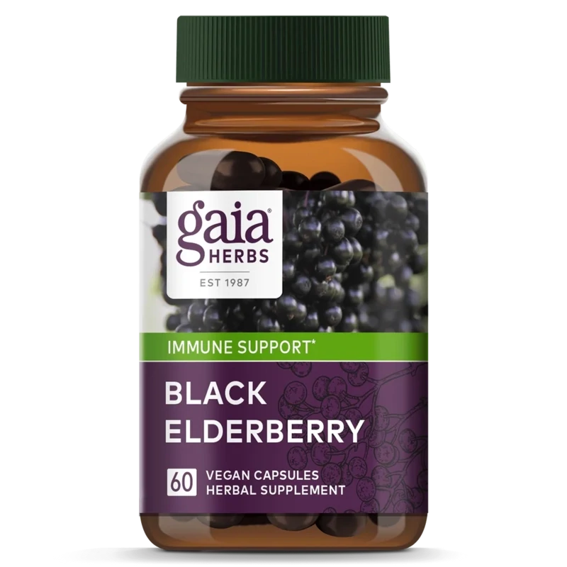 GAIA Black Elderberry 60 Vegan Caps.