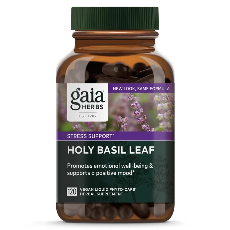 GAIA Holy Basil Leaf 120 Vegan Liq. Caps.