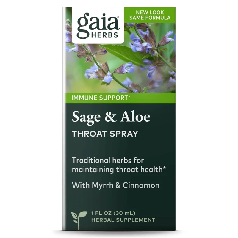 GAIA Throat Shield Sage &amp; Aloe  20 Loz