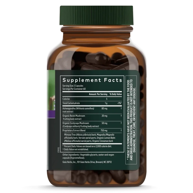 Gaia Adrenal Health Nightly Restore 120 Vegan Liquid Caps