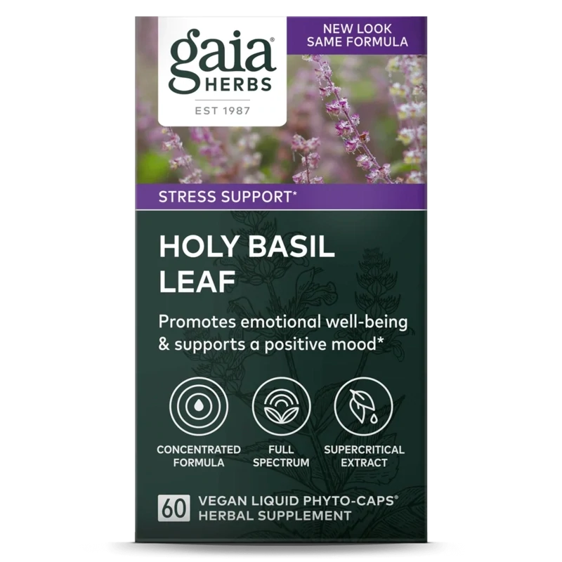 Gaia Herbs Holy Basil Leaf 60 Caps