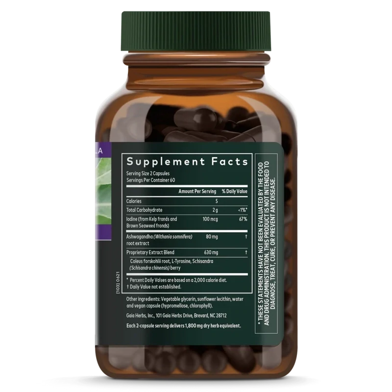 Gaia Herbs Thyroid Support 120 Vegan Liquid Phyto Caps