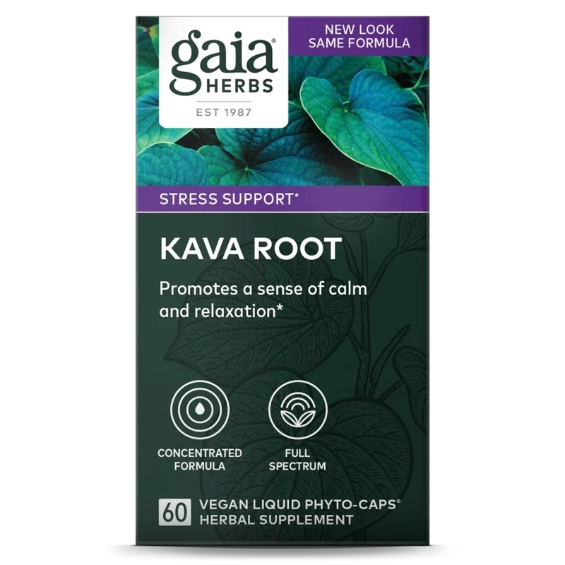 Gaia Herbs Kava Root 60 Vegan Phyto Liq. Caps.