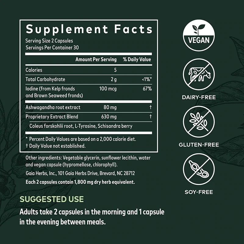 Gaia Herbs Thyroid Support 60 Caps