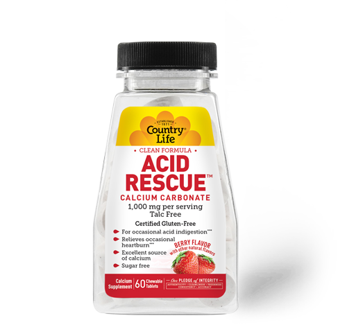 COUNTRY LIFE Acid Rescue (berry flavor) 60 Chew. Tabs.