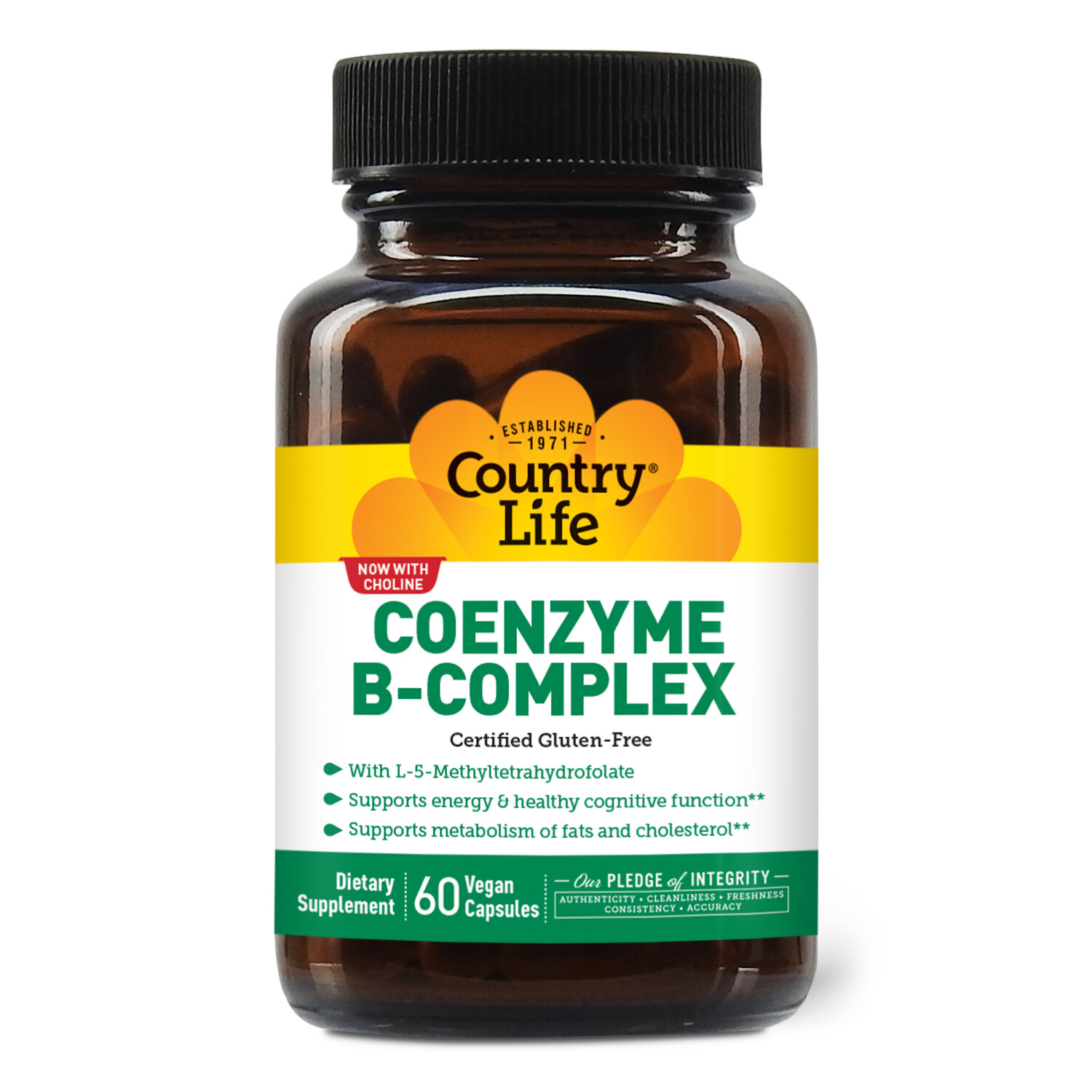 COUNTRY LIFE Coenzyme B-Complex Caps 60 Vegan Caps.
