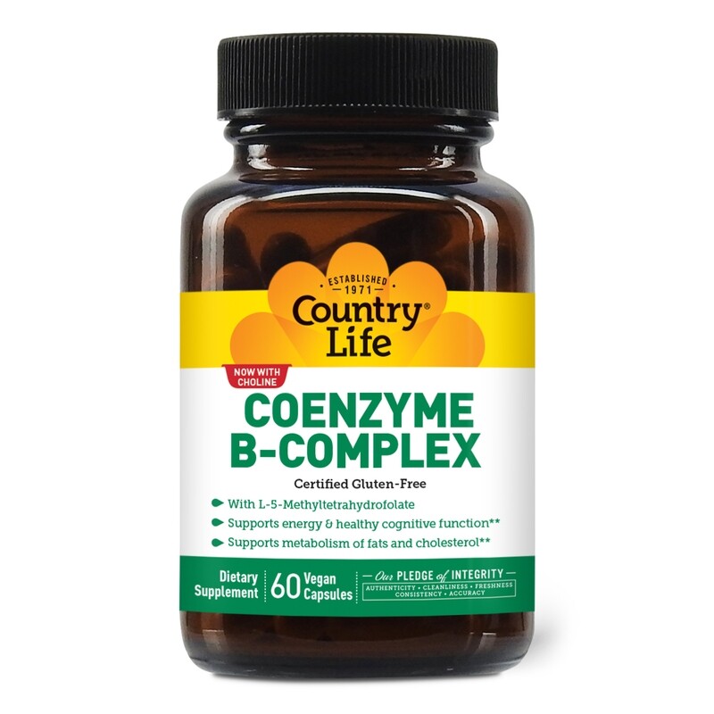 COUNTRY LIFE Coenzyme B-Complex Caps 60 Vegan Caps.