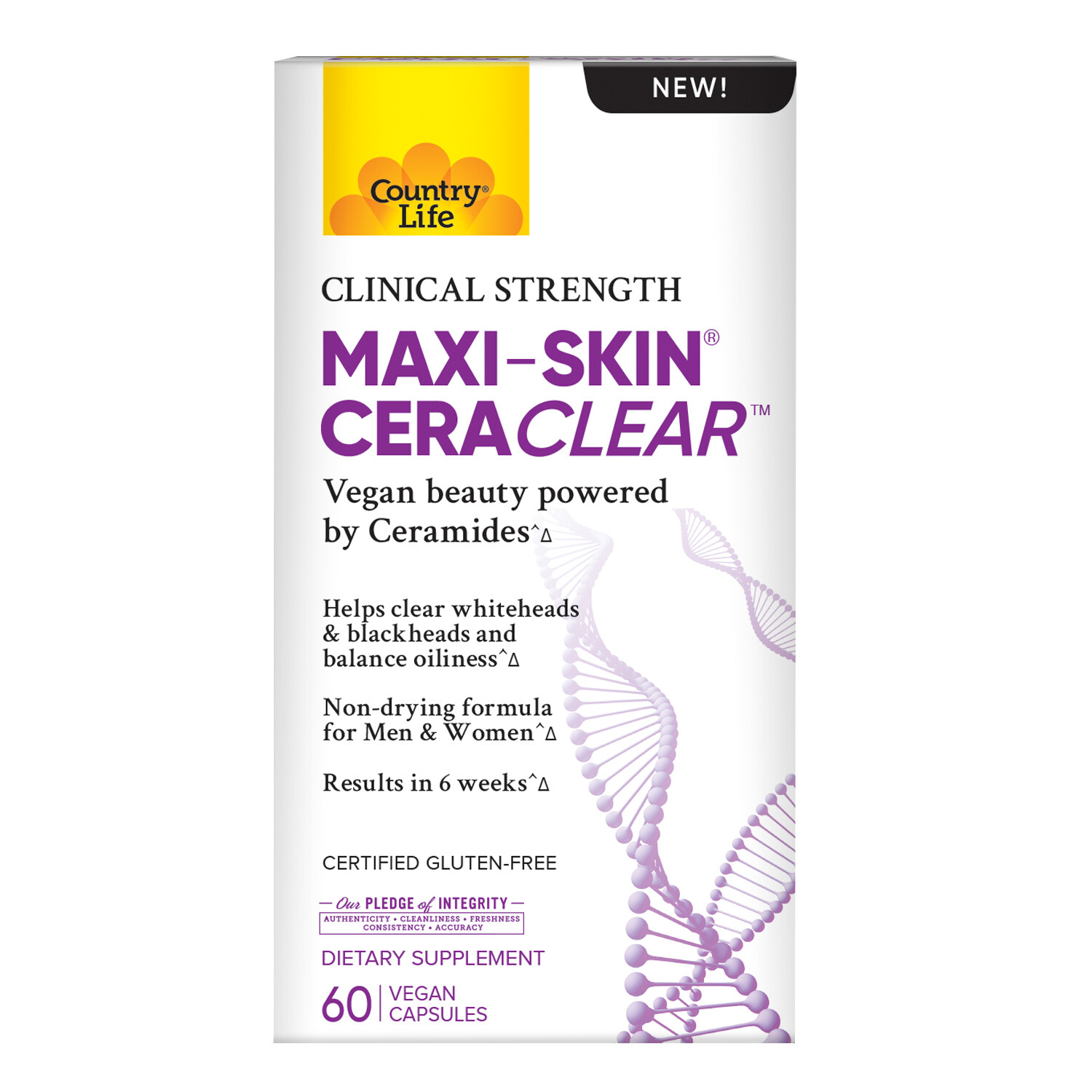 COUNTRY LIFE Maxi Skin Cera Clear 60 Vegan Caps.