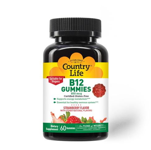 COUNTRY LIFE B12 Gummies 850 mcg. 60 Count