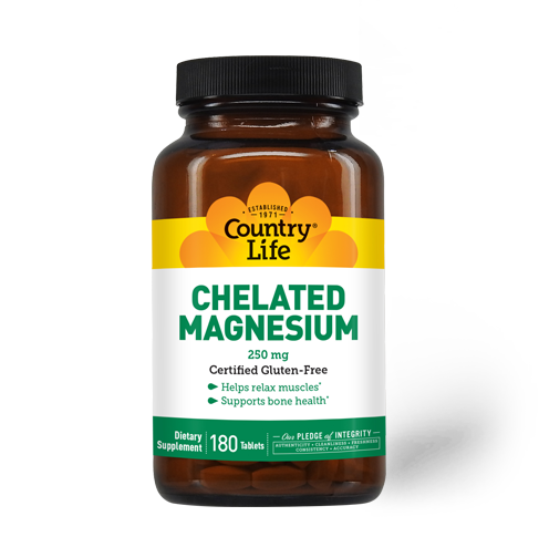 COUNTRY LIFE Chelated Magnesium 250 mg. 180 Tabs.