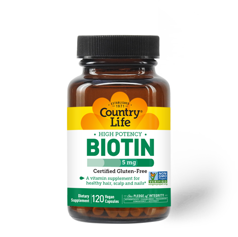 COUNTRY LIFE Biotin 5 mg. 120 Vegan Caps.