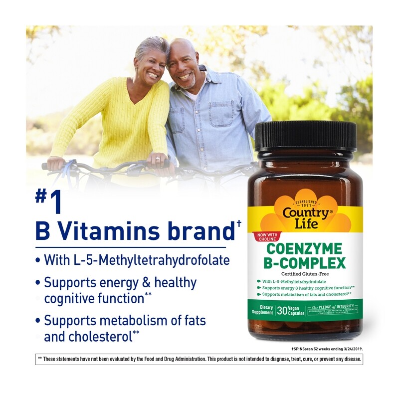 COUNTRY LIFE Coenzyme B-Complex 120 Vegan Caps.